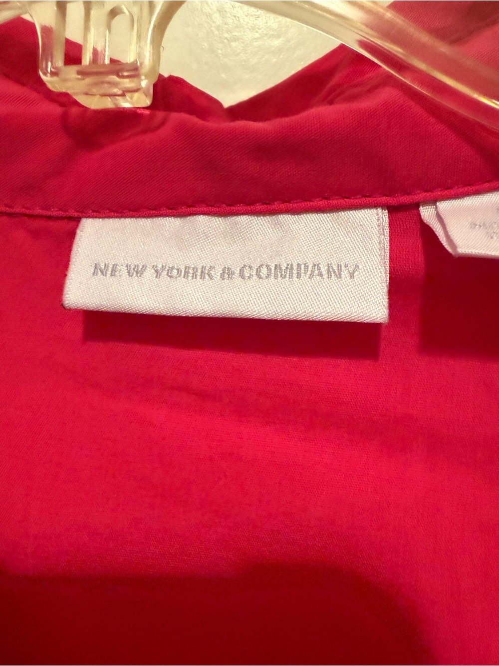 New York & Company Fuchsia Button-Front Tunic Dress - Picture 6 of 12